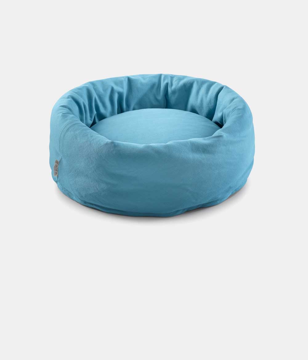 Feder Katzenkörbchen blau