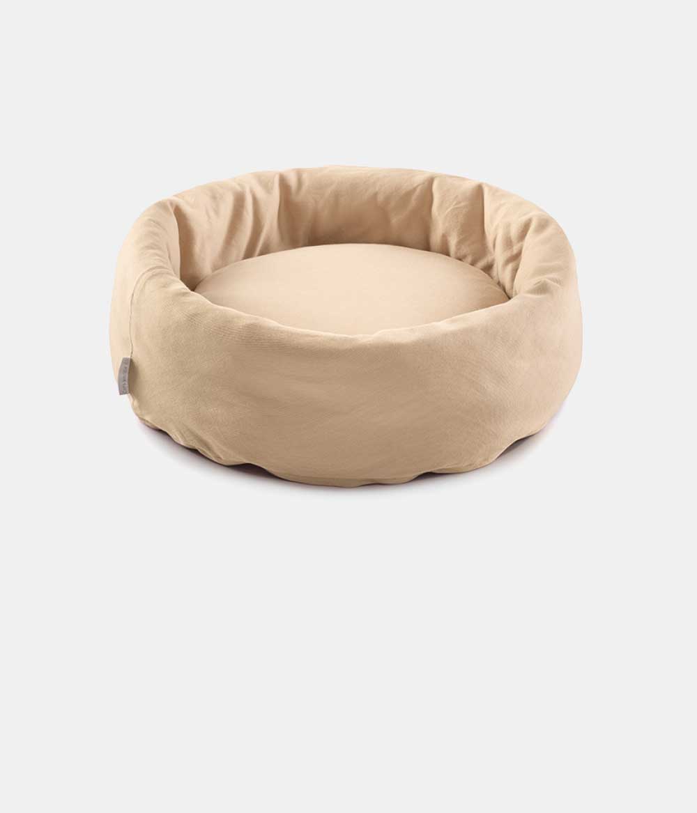 Feder Katzenkörbchen sandbeige
