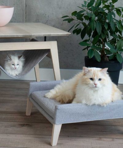 Katzenbett Holz Lulu grau