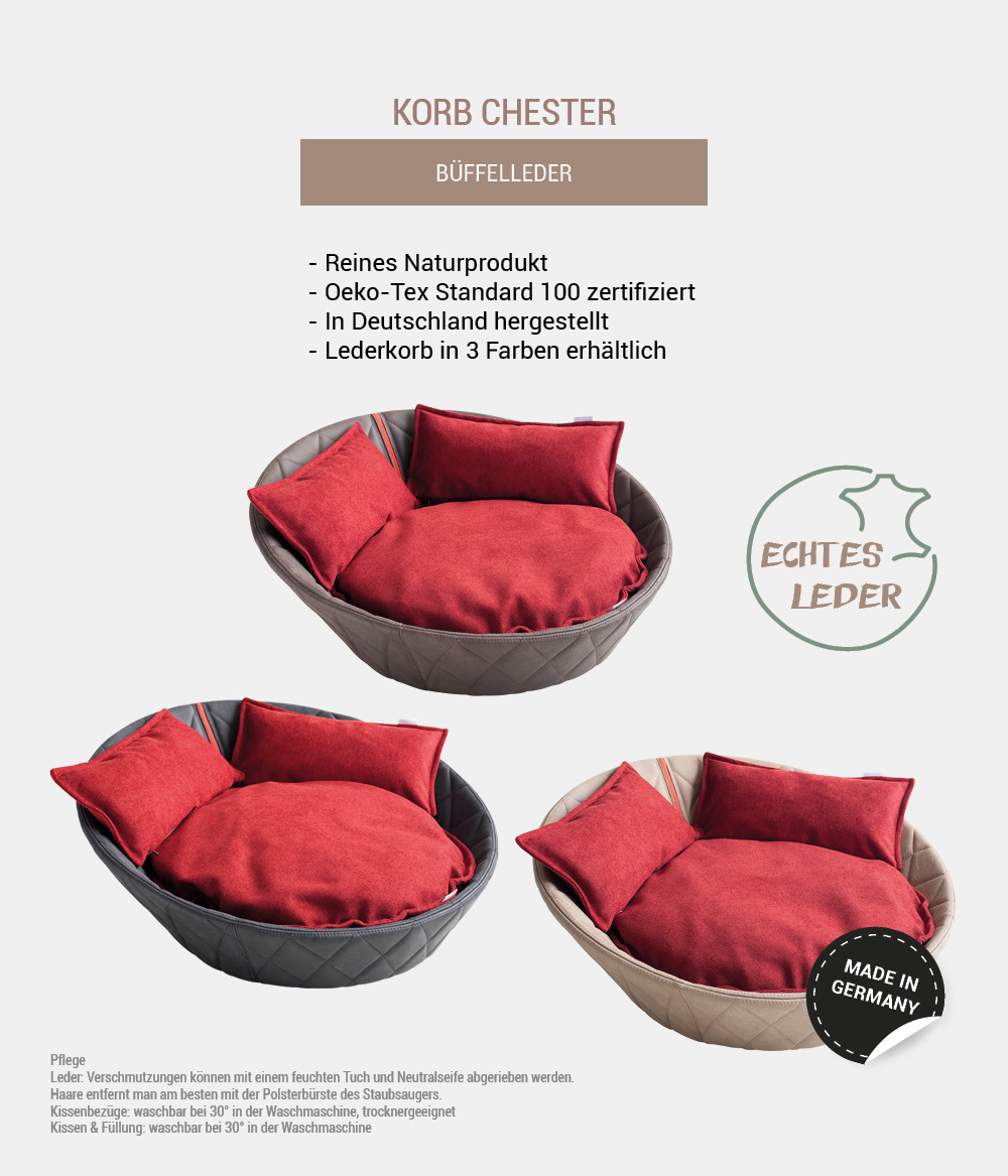 Katzenkorb Chester echtes Leder