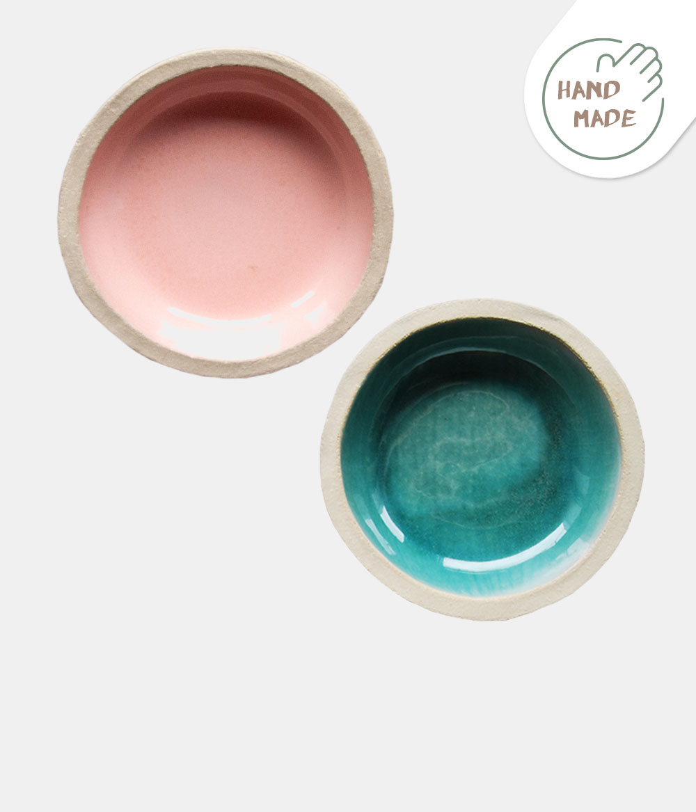 Naepfe_FILOU_don_carlos_rosa_tuerkis Näpfe aus Steinzeug türkis rosa