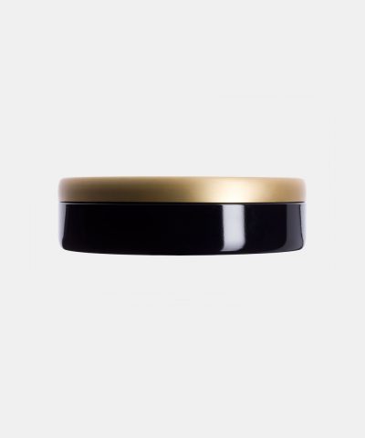 Katzenklo modern und hochwertig aus Emaile, schwarz mit gold