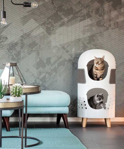 Kratzbaum modern weiß, multifunktional